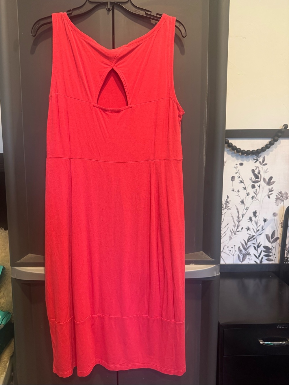 Eileen Fisher Sleeveless Coral-Red Midi Dress